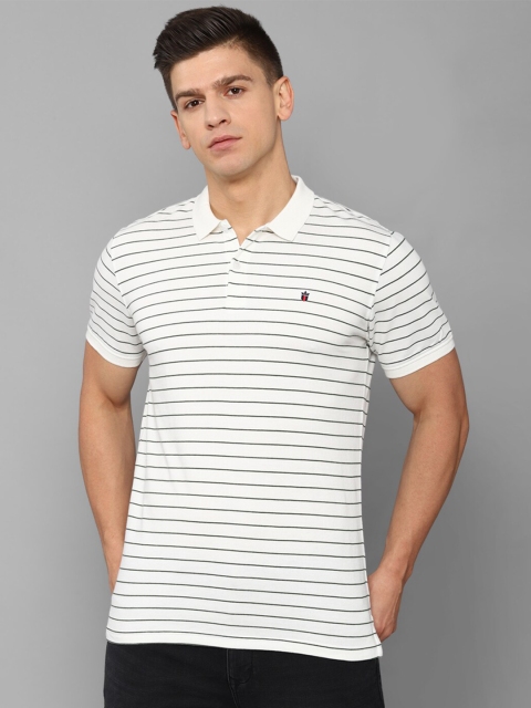 

Louis Philippe Sport Men White Striped Polo Collar Slim Fit T-shirt