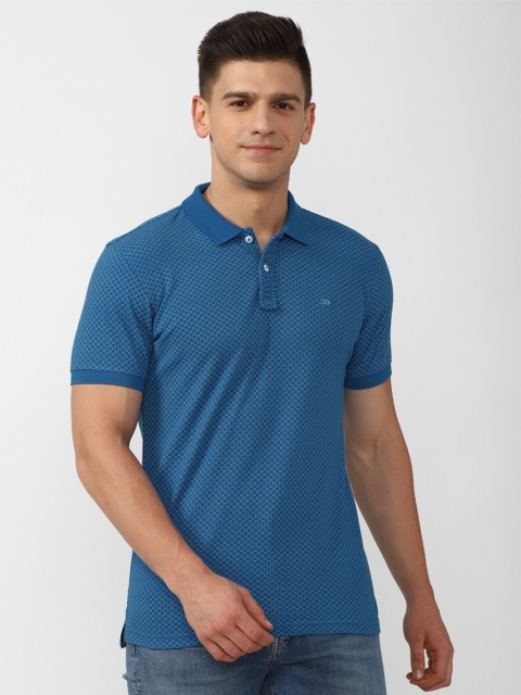 

Peter England Casuals Men Blue Polo Collar Slim Fit T-shirt