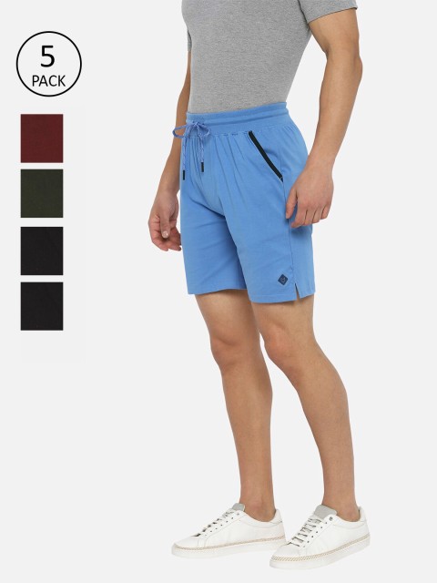 

Almo Wear Men multi colour pack of 5 Sports Shorts with Antimicrobial Technology, Black