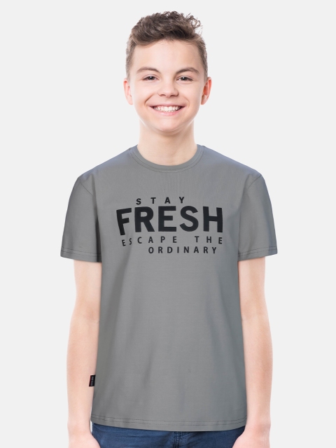 

Gini and Jony Boys Grey & nirvana High Neck T-shirt