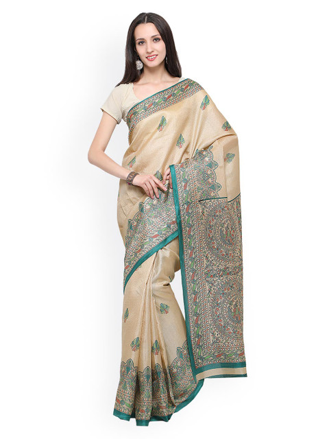 

Saree mall Beige Art Silk Printed Khadi Saree