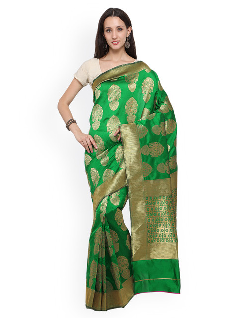 

Saree mall Green Woven Design Art Silk Saree