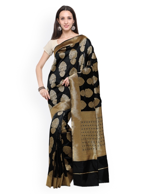 

Saree mall Black Woven-Design Art Silk Saree