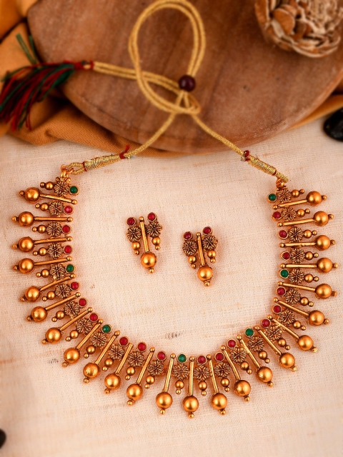 

Shoshaa Gold-Plated Stone-Studded Jewellery Set