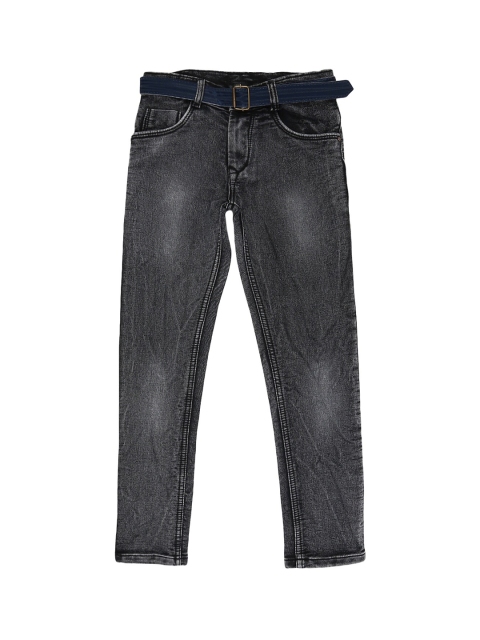 

V-Mart Boys Black Low Distress Heavy Fade Cotton Jeans