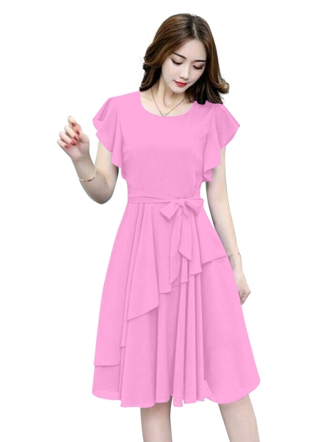

APNISHA Pink Georgette Dress
