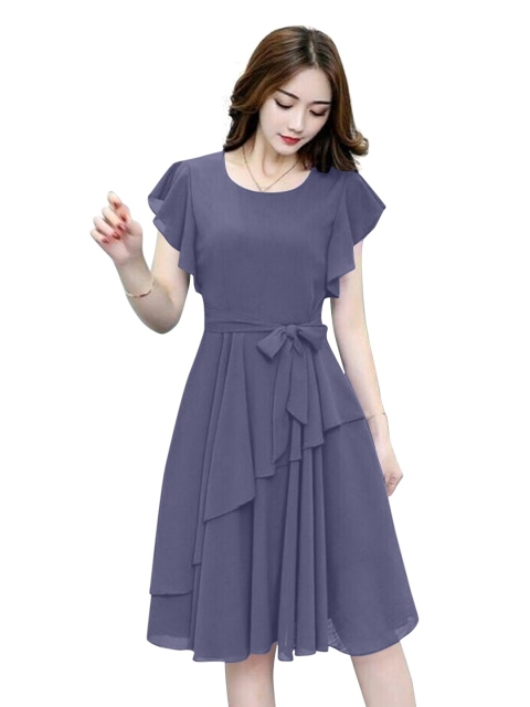 

APNISHA Grey Georgette Dress