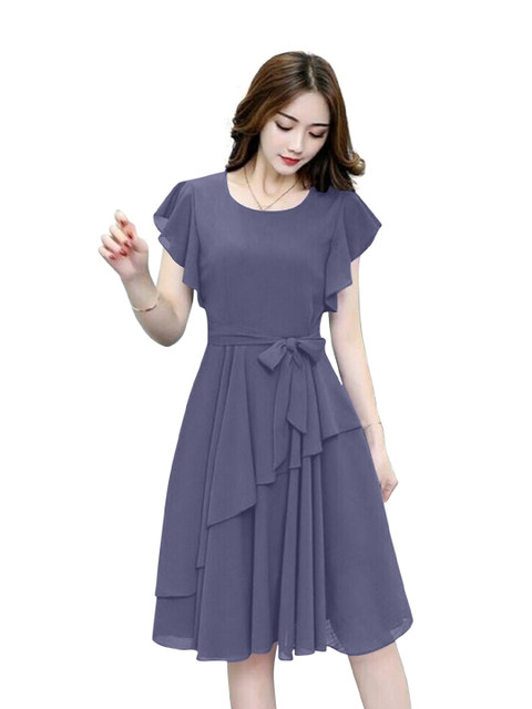 

APNISHA Grey Georgette Dress