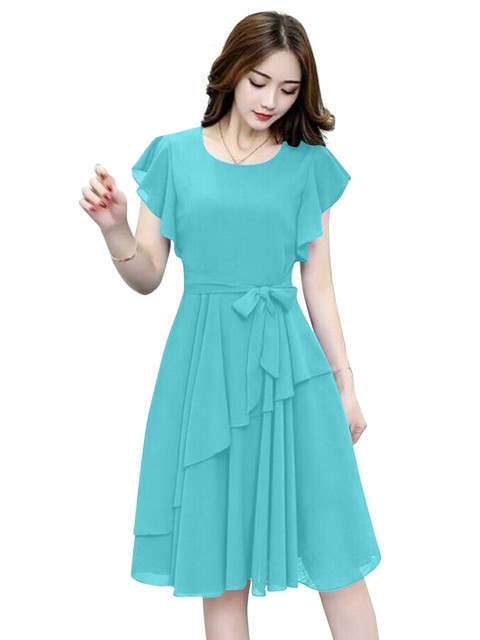 

APNISHA Blue Georgette Dress