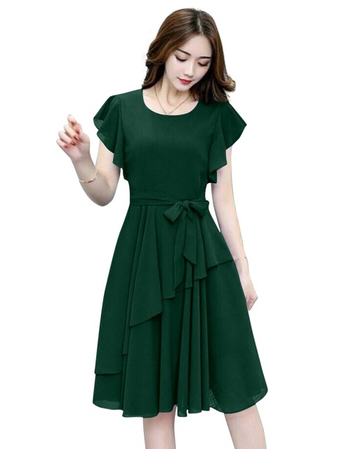 

APNISHA Green Georgette Dress