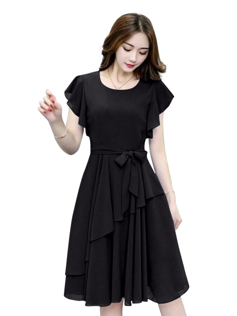 

APNISHA Black Georgette Dress