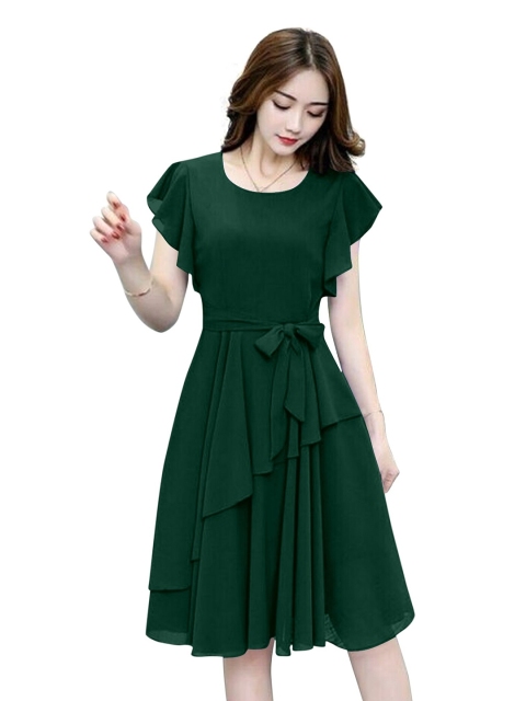 

APNISHA Green Georgette Dress