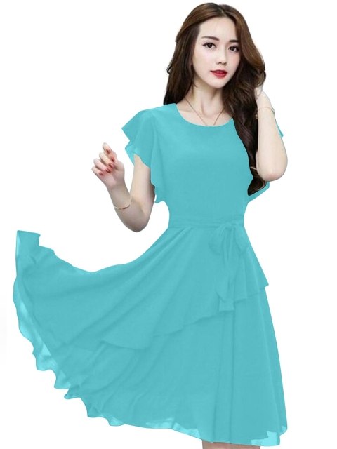 

APNISHA Blue Georgette Dress