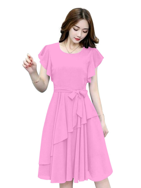 

APNISHA Pink Georgette Dress