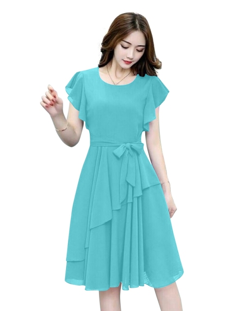

APNISHA Blue Georgette Dress