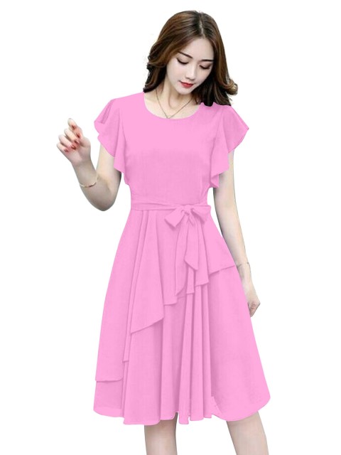 

APNISHA Pink Georgette Dress