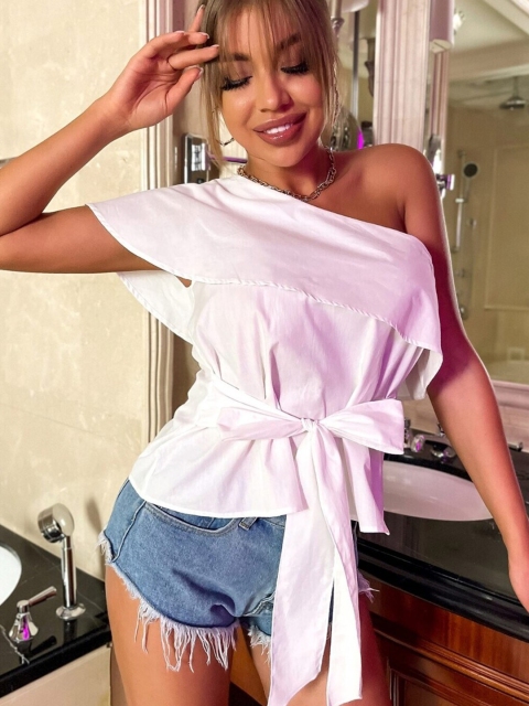 

MERCHE White Print Top