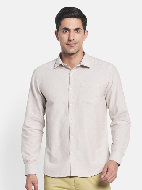 

METTLE Men Beige Casual Shirt