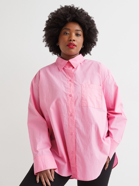 

H&M Women Pink Boxy Casual Shirt