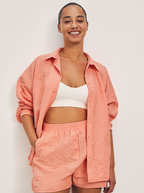 

H&M Women Orange Boxy Casual Shirt