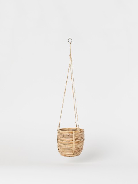 

H&M Beige Rattan Hanging Basket