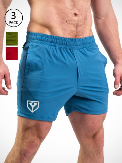 Yazole Men Olive Green Loose Fit Training or Gym Sports Shorts