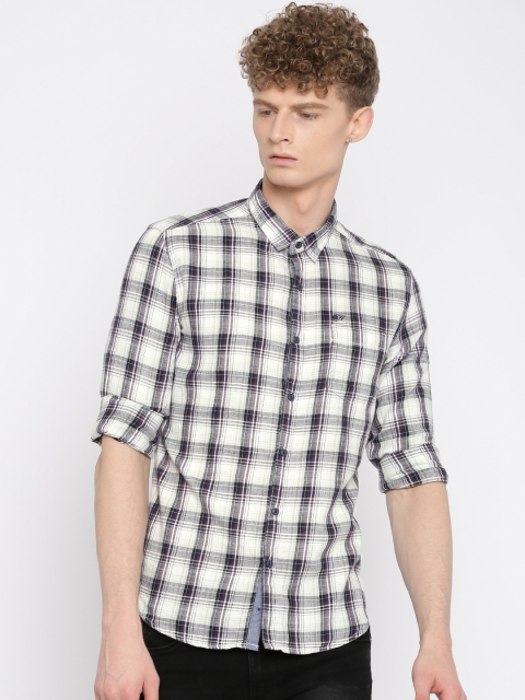 

Ed Hardy Men Grey & Black Slim Fit Checked Casual Shirt