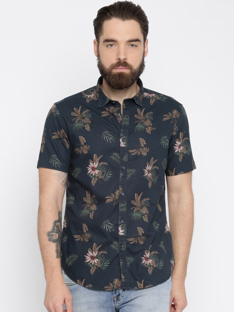 

Ed Hardy Men Navy Blue Slim Fit Printed Casual Shirt