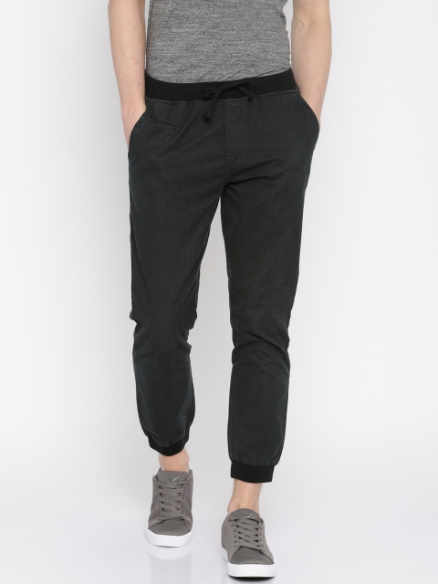 

Ed Hardy Men Charcoal Grey Slim Fit Solid Joggers