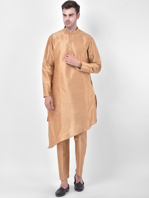 

SG RAJASAHAB Men Gold-Toned Raw Silk Kurta with Trousers