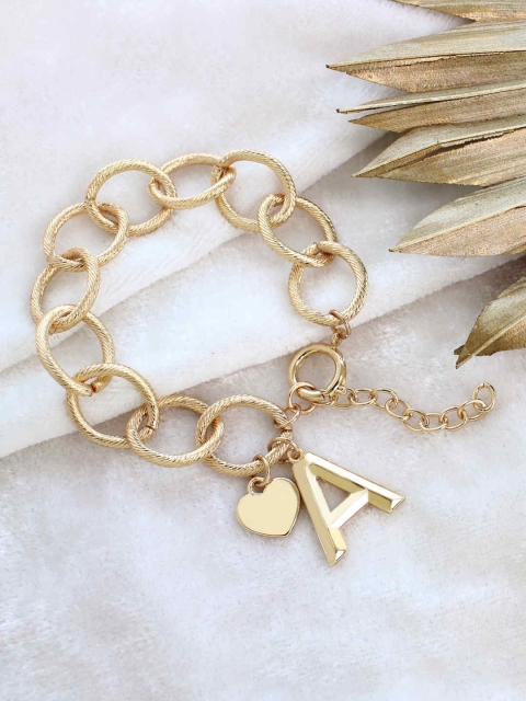 

Runway Ritual Women Brass Gold-Plated Charm Bracelet