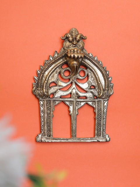 

StatueStudio Metallic-Toned Brass Prabhavali Temple Design Frame Wall Hanging