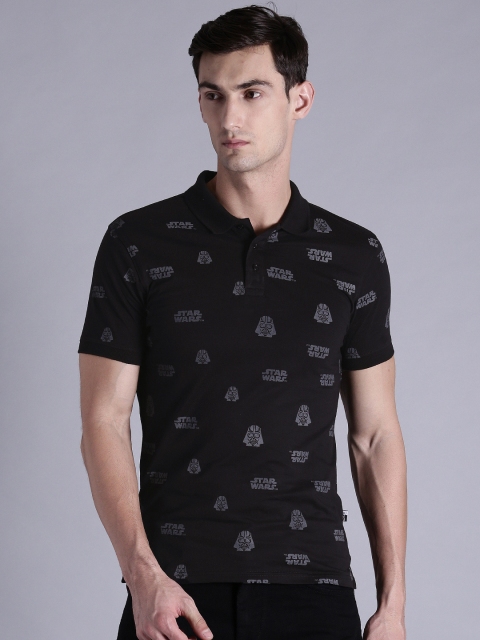 

Kook N Keech Star Wars Men Black Printed Polo Collar T-shirt