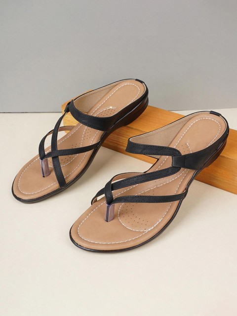 

Style Shoes Women Black Open Toe Flats