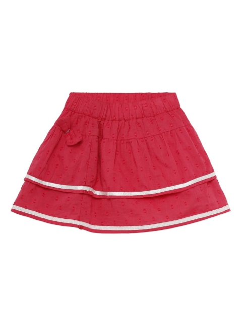 

UNDER FOURTEEN ONLY Girls Pink Cotton Flared Skirt