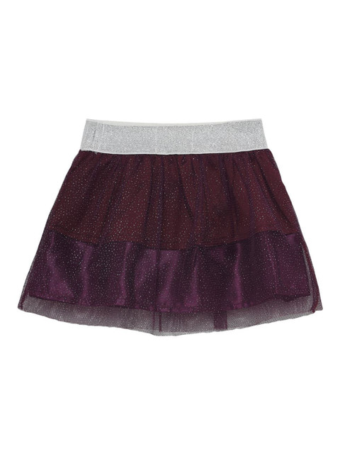 

UNDER FOURTEEN ONLY Infant Girls Purple Solid Flared Knee-Length Skirts