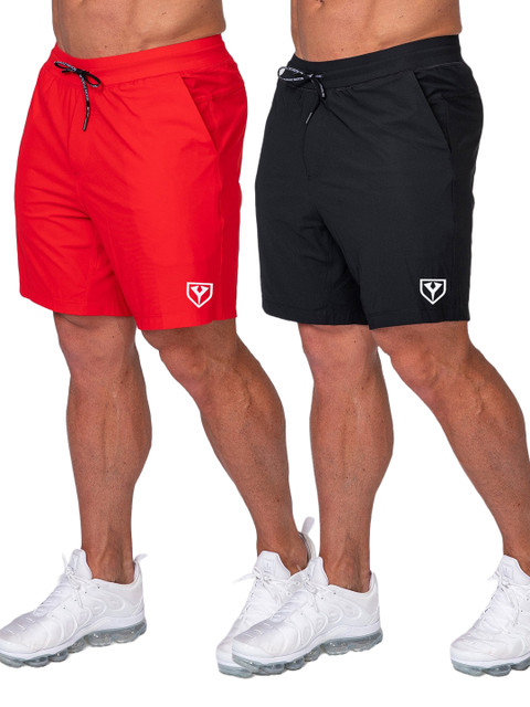 

Yazole Men Red Loose Fit Training or Gym Sports Shorts