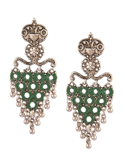 

Efulgenz Green Floral Drop Earrings
