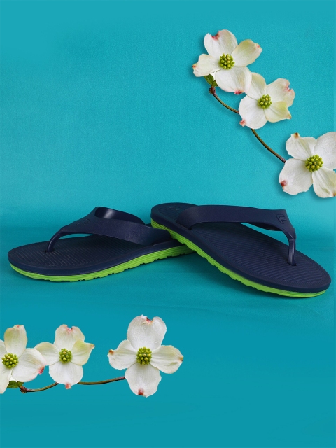 

FABBMATE Men Green & Navy Blue Printed Thong Flip-Flops