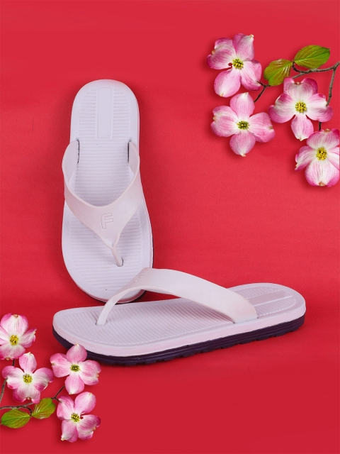 

FABBMATE Men White & Navy Blue Solid Room Slippers