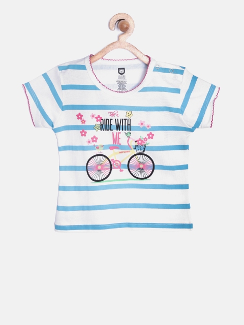 

Baby League Girls Off-White & Blue Striped Top