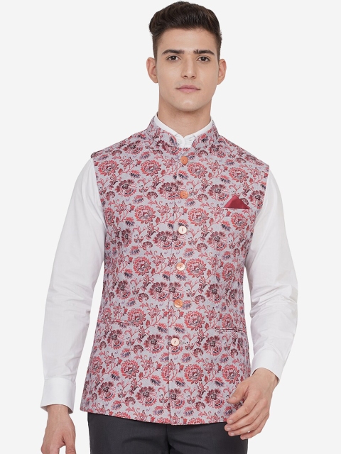 

JB STUDIO Men Multicoloured Floral Tailored Jacket with Embroidered, Multi