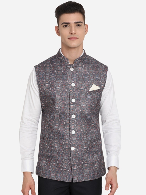 

JB STUDIO Men Multicoloured Floral Leather Jacket with Embroidered, Multi