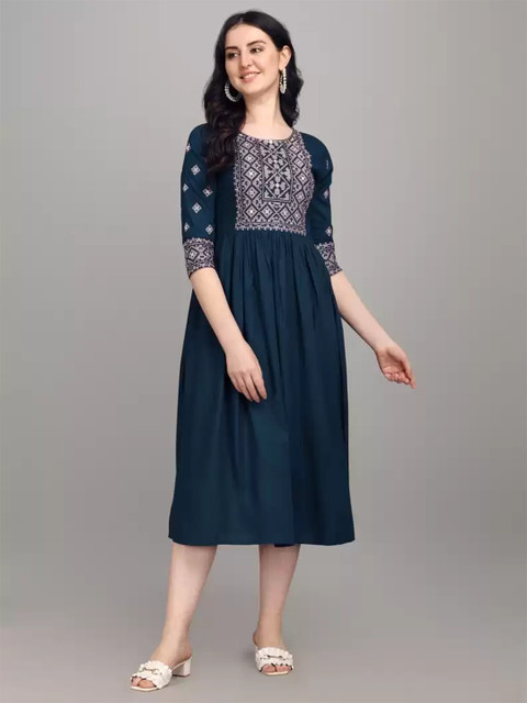 

RUHI FASHION Women Blue A-Line Kurta