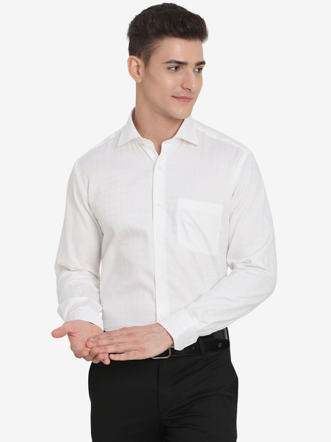 

JADE BLUE Men White Cotton Solid Casual Shirt