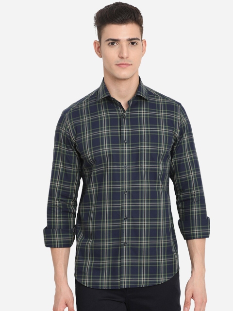 

JADE BLUE Men Blue Custom Tartan Checks Checked Casual Shirt