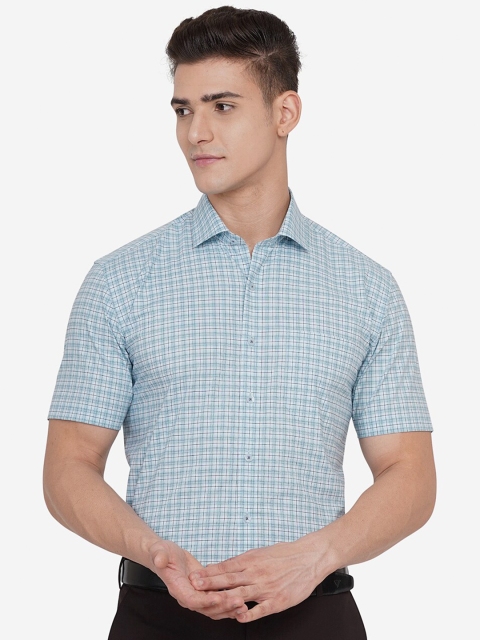 

JADE BLUE Men Blue Custom Checked Casual Shirt
