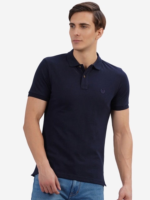 

Greenfibre Men Blue Striped Polo Collar Slim Fit T-shirt