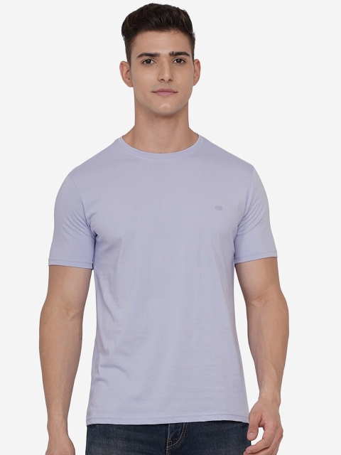

JADE BLUE Men Blue Pure Cotton Slim Fit T-shirt