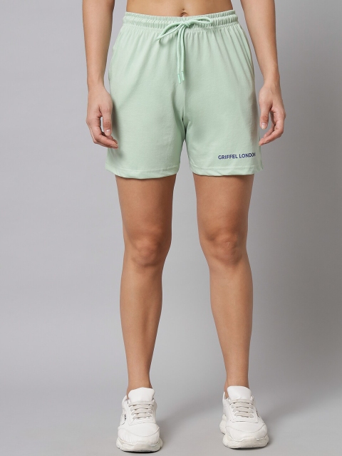 

GRIFFEL Women Green Loose Fit Sports Shorts